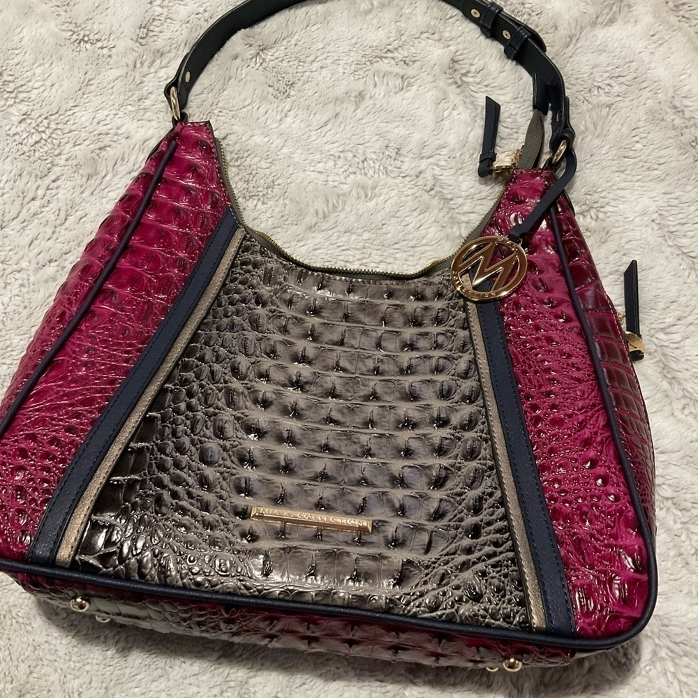 MIA K Collection Faux Tri-Colored Crocodile Large Bag